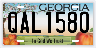 GA license plate QAL1580