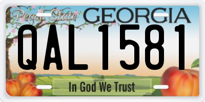GA license plate QAL1581