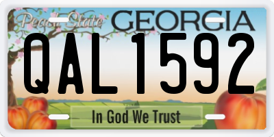 GA license plate QAL1592
