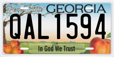 GA license plate QAL1594