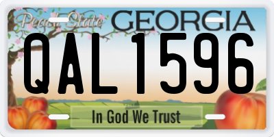 GA license plate QAL1596