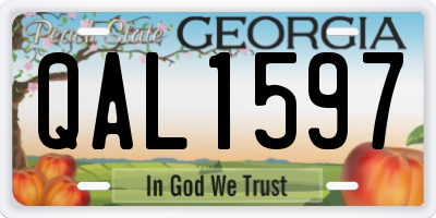 GA license plate QAL1597