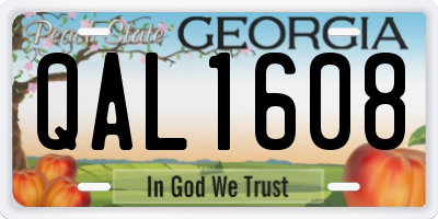 GA license plate QAL1608