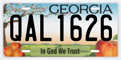 GA license plate QAL1626