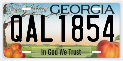 GA license plate QAL1854