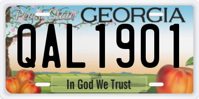 GA license plate QAL1901