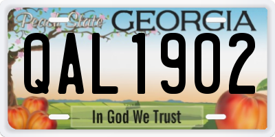 GA license plate QAL1902