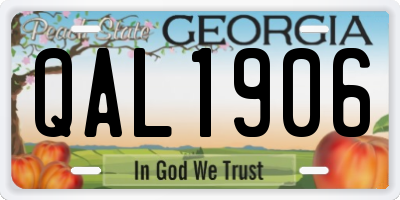 GA license plate QAL1906