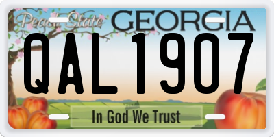 GA license plate QAL1907