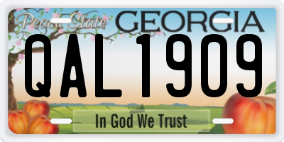 GA license plate QAL1909