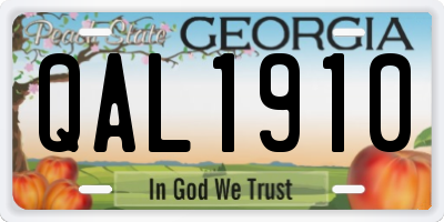 GA license plate QAL1910