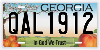 GA license plate QAL1912