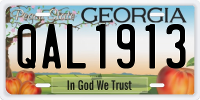 GA license plate QAL1913