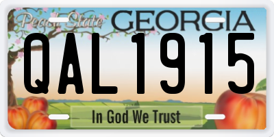 GA license plate QAL1915