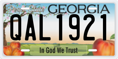 GA license plate QAL1921