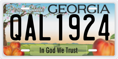 GA license plate QAL1924