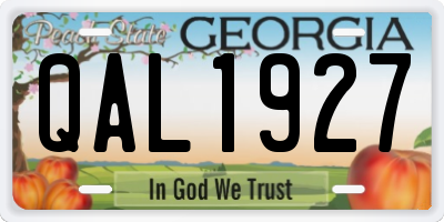 GA license plate QAL1927