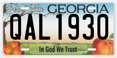 GA license plate QAL1930