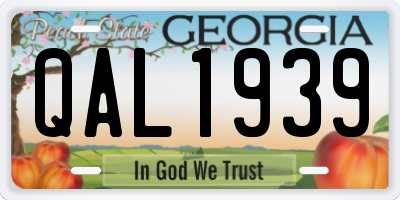 GA license plate QAL1939