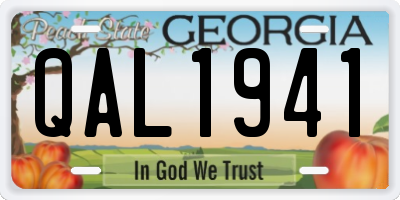 GA license plate QAL1941