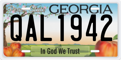 GA license plate QAL1942