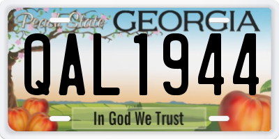 GA license plate QAL1944