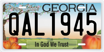 GA license plate QAL1945