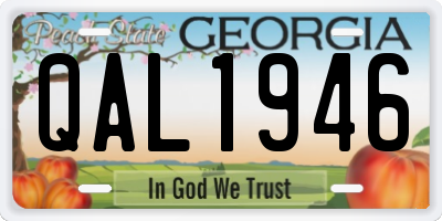 GA license plate QAL1946