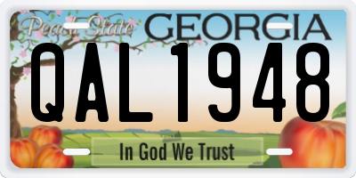 GA license plate QAL1948