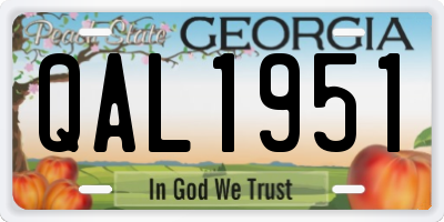 GA license plate QAL1951