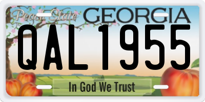 GA license plate QAL1955