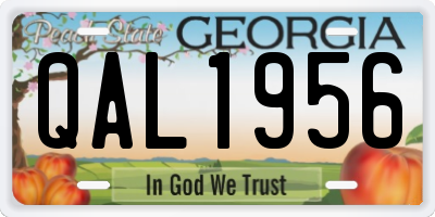 GA license plate QAL1956