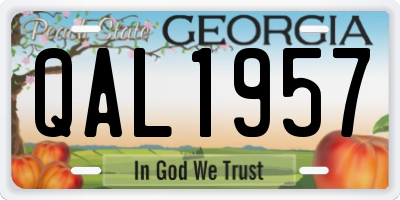 GA license plate QAL1957