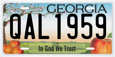 GA license plate QAL1959