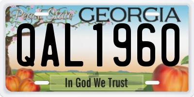 GA license plate QAL1960