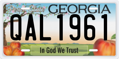 GA license plate QAL1961