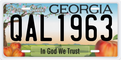 GA license plate QAL1963