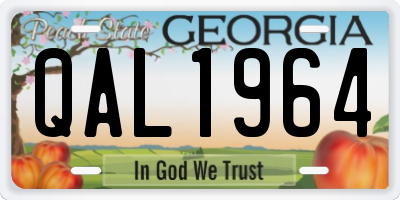 GA license plate QAL1964