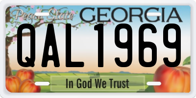 GA license plate QAL1969