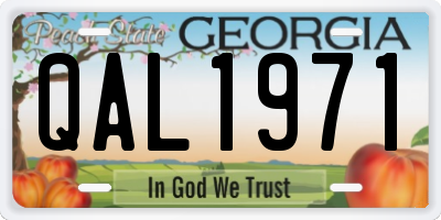 GA license plate QAL1971