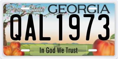 GA license plate QAL1973