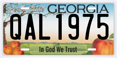 GA license plate QAL1975