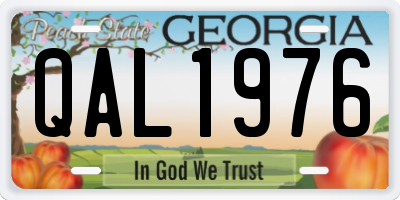 GA license plate QAL1976