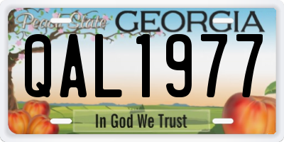 GA license plate QAL1977