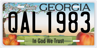 GA license plate QAL1983