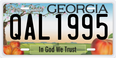 GA license plate QAL1995