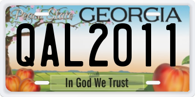 GA license plate QAL2011