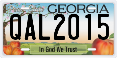 GA license plate QAL2015