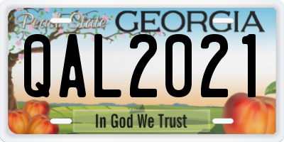 GA license plate QAL2021