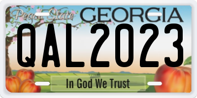 GA license plate QAL2023